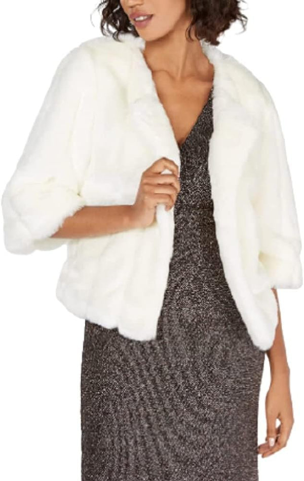 Calvin Klein Women's Solid Faux Fur Shrug