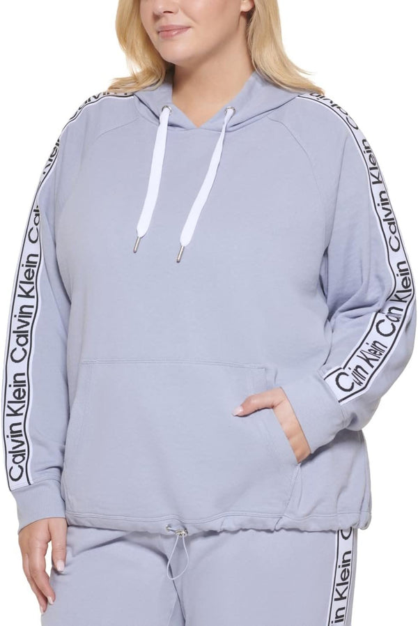 Calvin Klein Performance Womens Plus Drawstring Logo Hoodie