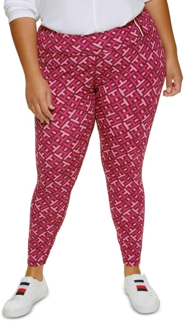 Tommy Hilfiger Sport Womens Plus Printed High Rise Leggings