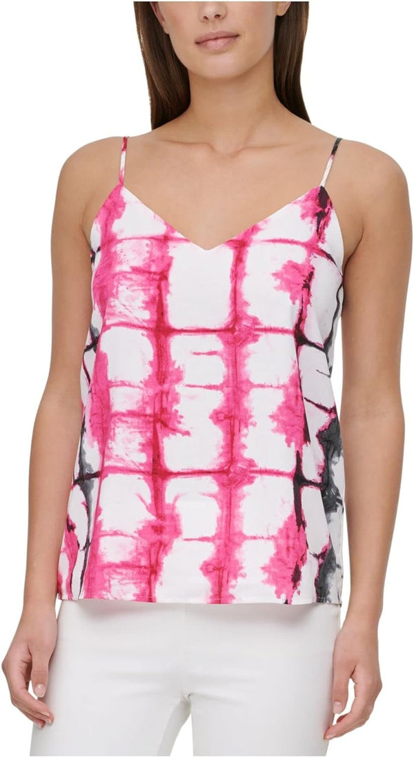 Calvin Klein Womens Tie-Dye Adjustable Straps Cami Pink M