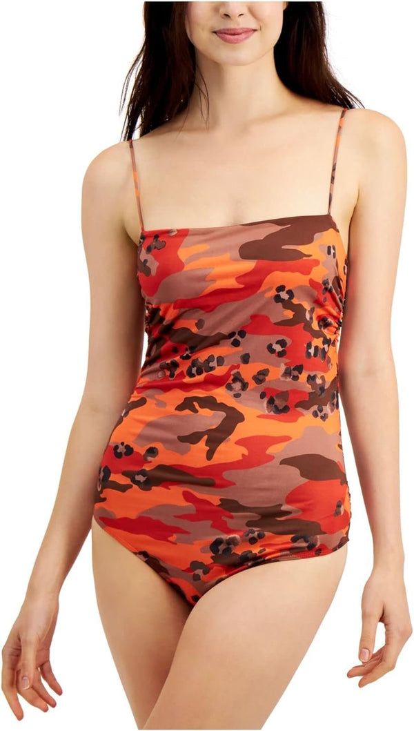 GUESS Womens Orange Camouflage Bodysuit XS