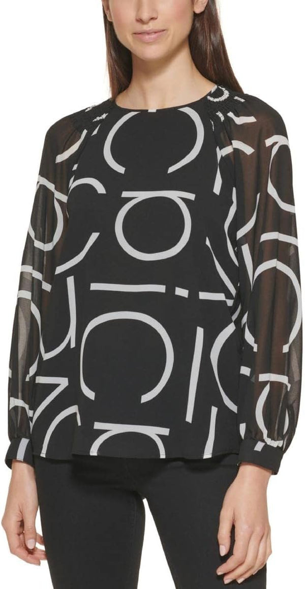 Calvin Klein Women's Chiffon Printed Blouse