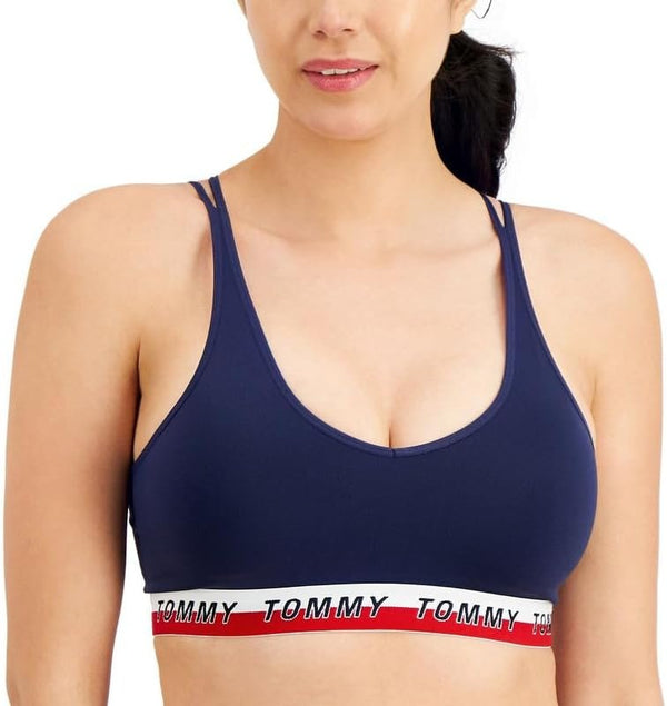 Tommy Hilfiger Sport Womens Logo Fitness Sports Bra