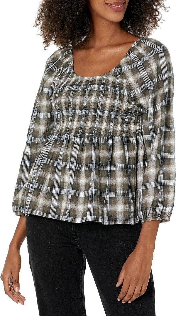 Tommy Hilfiger Women's Plaid Peplum Blouse