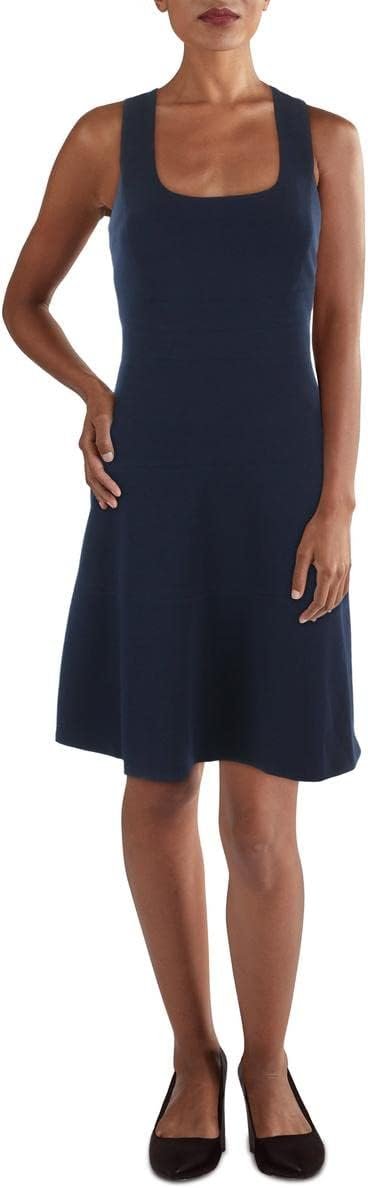 R&M Richards Womens Sleeveless Above Knee Fit & Flare Dress Navy 4