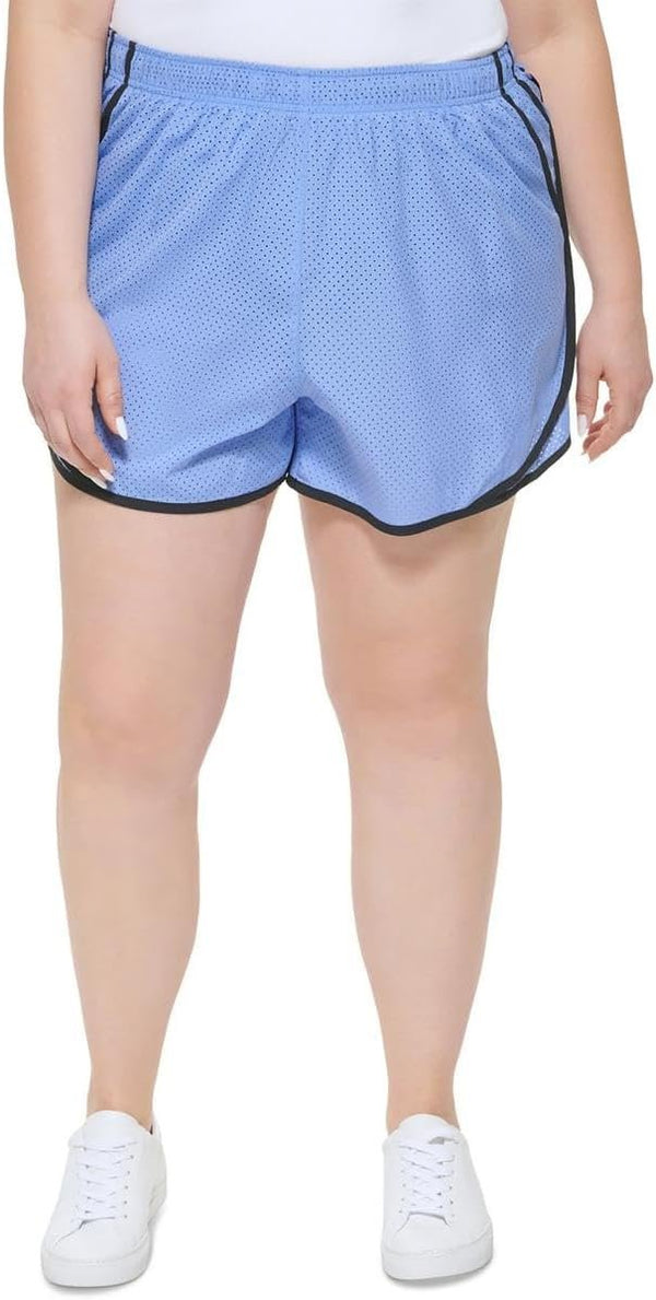 Calvin Klein Performance Womens Plus Mesh Fitness Shorts Blue 3X