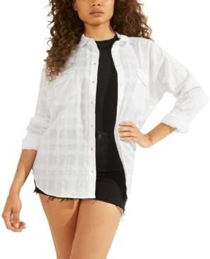 GUESS Factory Women's Eco Malene Shirt Pure White