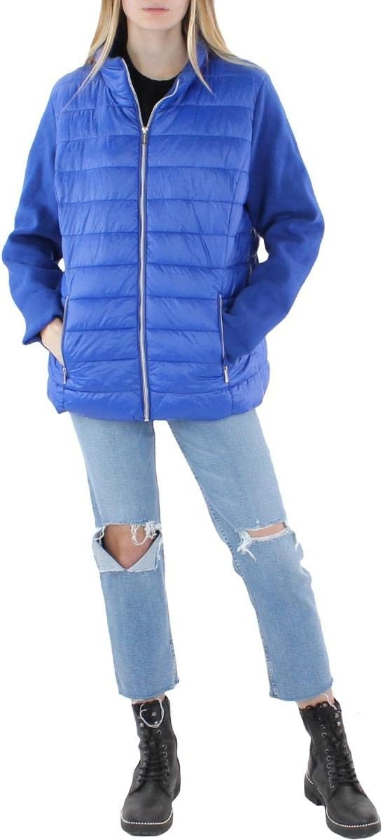 Calvin Klein Womens Warm Short Puffer Jacket Blue M