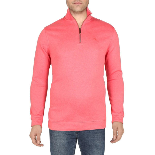 Tommy Bahama Mens Tango Wave Fleece 1/4 Zip Sweatshirt Pink XXXL, 3X-Large, Clarete Heather