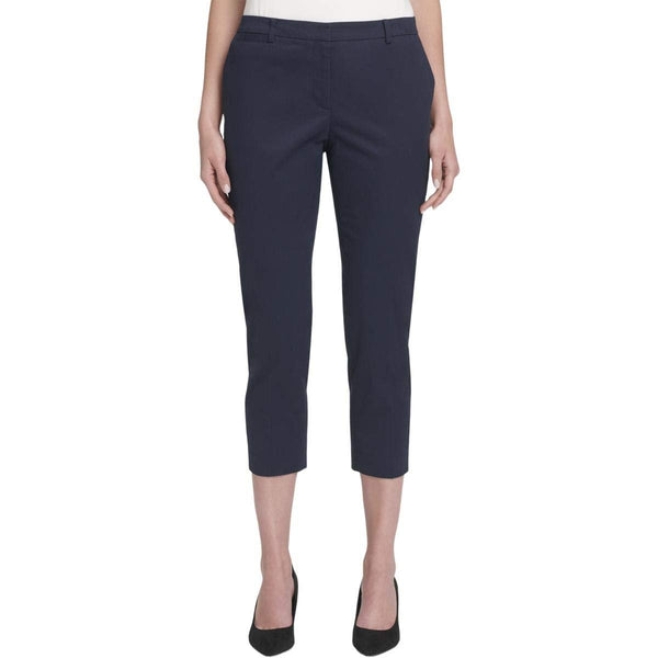 Tommy Hilfiger Womens Radcliffe High Rise Slim Leg Dress Pants Navy 4