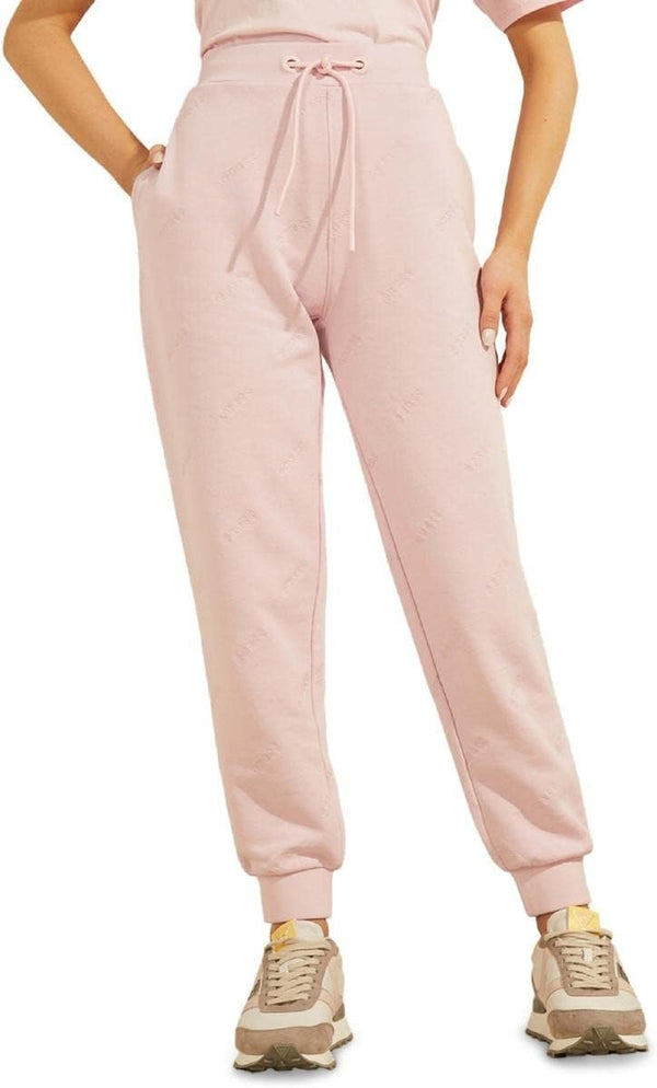 GUESS Womens Astra Logo Drawstring Jogger Pants Pink M