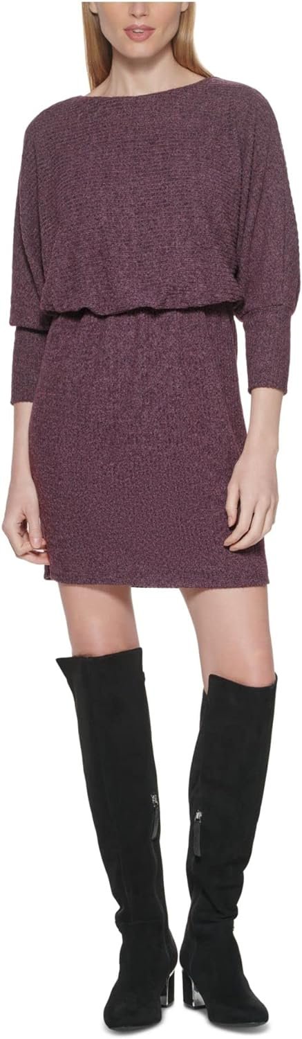 Jessica Howard Womens Blouson Mini Sweaterdress Purple 8