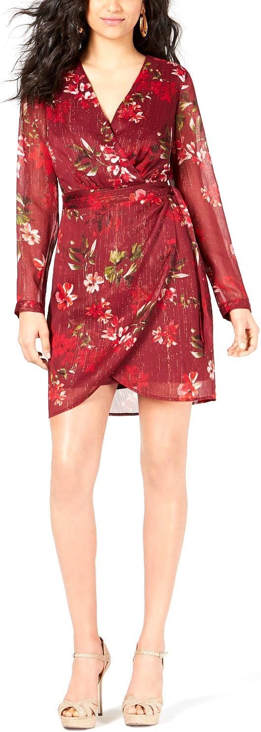 GUESS Women's Camilla Floral Surplice Dress