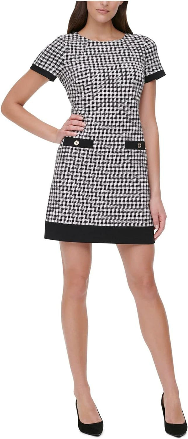 Tommy Hilfiger Womens 2 Pocket Dress Black/Ivory 2 One Size