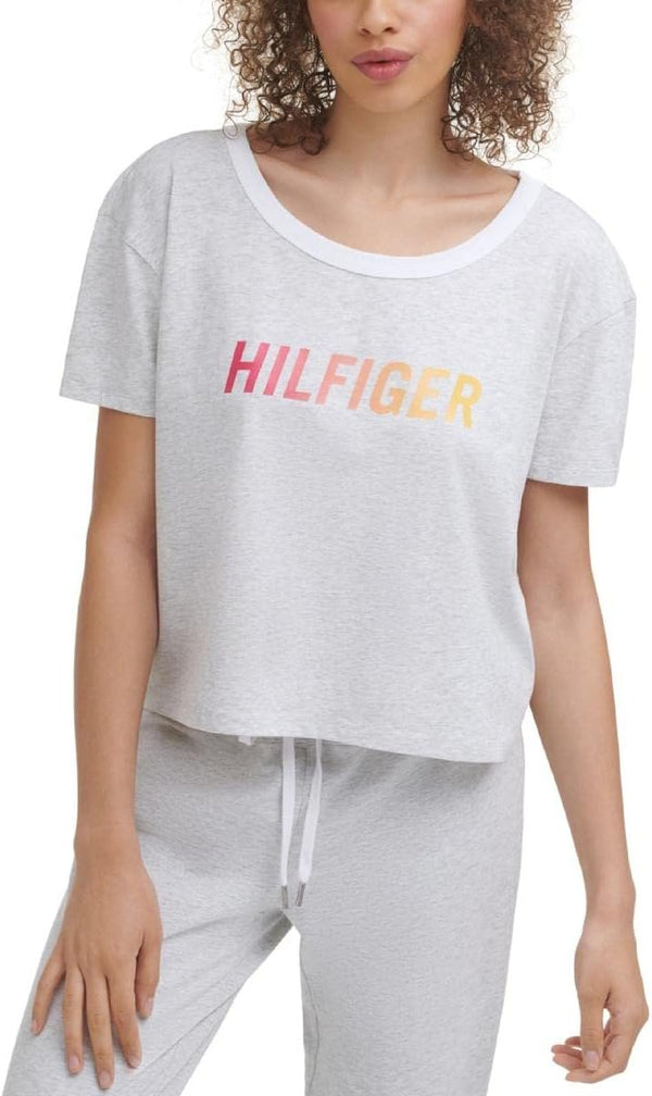 Tommy Hilfiger Sport Womens Cutout Logo Pullover Top