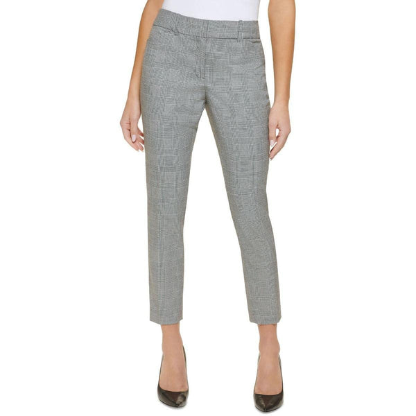 Tommy Hilfiger Womens Knit Office Ankle Pants Black-Ivory 16