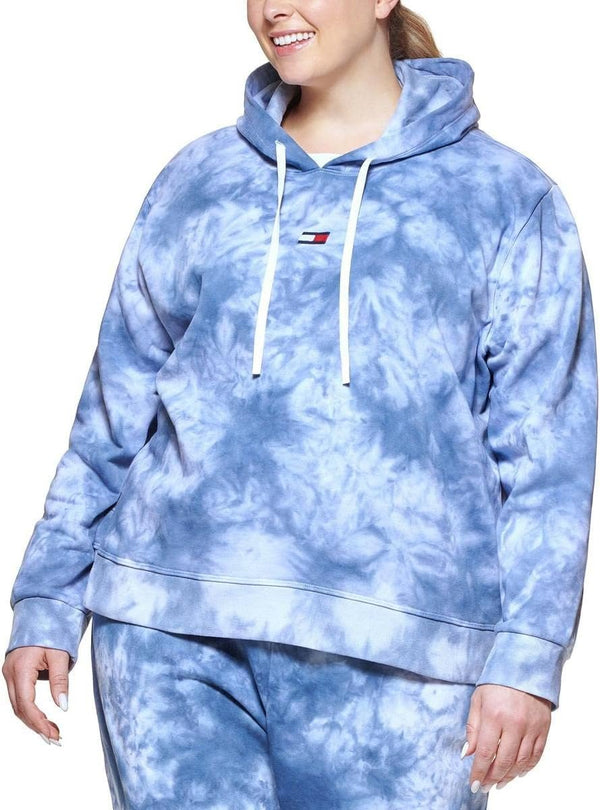 Tommy Hilfiger Sport Womens Plus Tie-Dye Fleece Hoodie