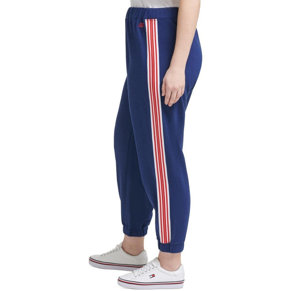 Tommy Hilfiger Sport Womens Plus Boyfriend Striped Sweatpants Navy 3X