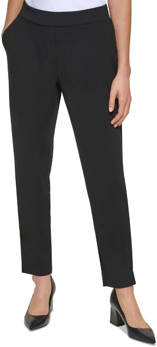 Calvin Klein Womens Crepe Professional Straight Leg Pants